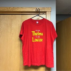 Red Short Sleeve Graphic Tee - "You Be Thelma I'll Be Louise"